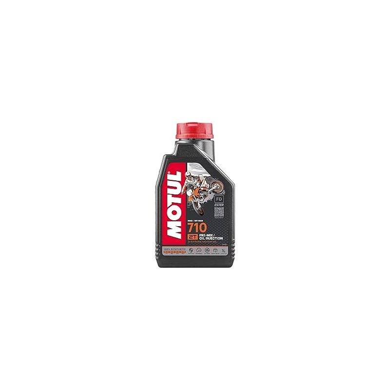 Motul - 104034 - Huile de moteur 2T 710 - 100% synthetic Ester - 1L 221 x 117 x 63,5 Noir