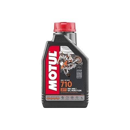 Motul - 104034 - Huile de moteur 2T 710 - 100% synthetic Ester - 1L 221 x 117 x 63,5 Noir