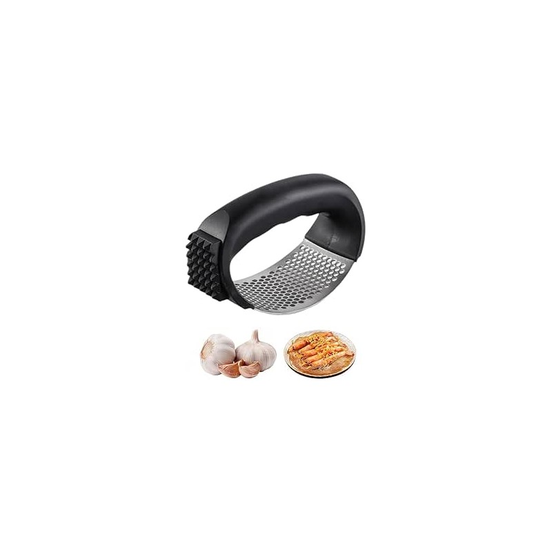 Presse-ail en acier inoxydable, presse-ail de nouveau style, ustensiles de cuisine ménagers manuel portable, pour écraser l'ail 