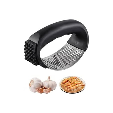 Presse-ail en acier inoxydable, presse-ail de nouveau style, ustensiles de cuisine ménagers manuel portable, pour écraser l'ail 
