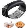 Presse-ail en acier inoxydable, presse-ail de nouveau style, ustensiles de cuisine ménagers manuel portable, pour écraser l'ail 