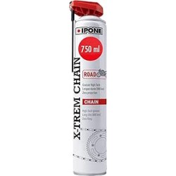 IPONE - Graisse de Chaîne pour Moto de Route X-trem Road – Flacon Aérosol à Diffuseur Multi-positions 750 ml - Tenue longue duré