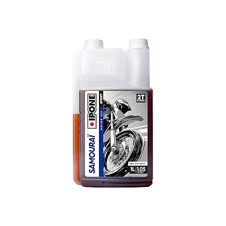 IPONE - Huile Moteur Moto 2 Temps Samouraï Racing - 100 % Synthétique avec Esters - Très Haute Performance – Compatible Mélange,