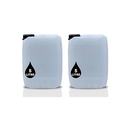 Lot de 2 jerrican de 5 l – Conteneurs empilables approuvés par les ONU + bouchon inviolable de 51 mm | Parfait pour le stockage 