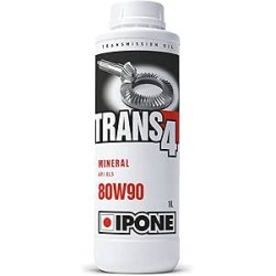 IPONE – Huile de Cardan et Pont Arrière Moto - Trans 4 80W90 – Minérale – Résistance aux fortes charges - Réduit les accoups lor