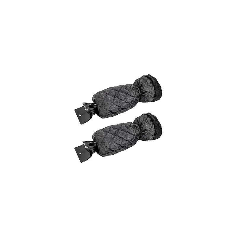 Lot de 2 Grattoirs à Glace pour Voiture - Grattoir Pare Brise Voiture Gant pour Vitres, Grattoirs à Neige avec Doublure Imperméa
