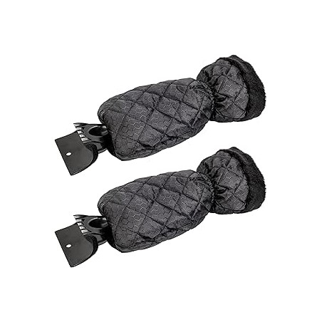 Lot de 2 Grattoirs à Glace pour Voiture - Grattoir Pare Brise Voiture Gant pour Vitres, Grattoirs à Neige avec Doublure Imperméa